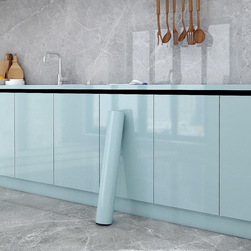 Thickened Cabinet Stickers Kitchen Waterproof and Oil Resistant Stickers High Temperature Resistant Self-Adhesive Cabinet Door Renovation Stickers 2m×61cm blue