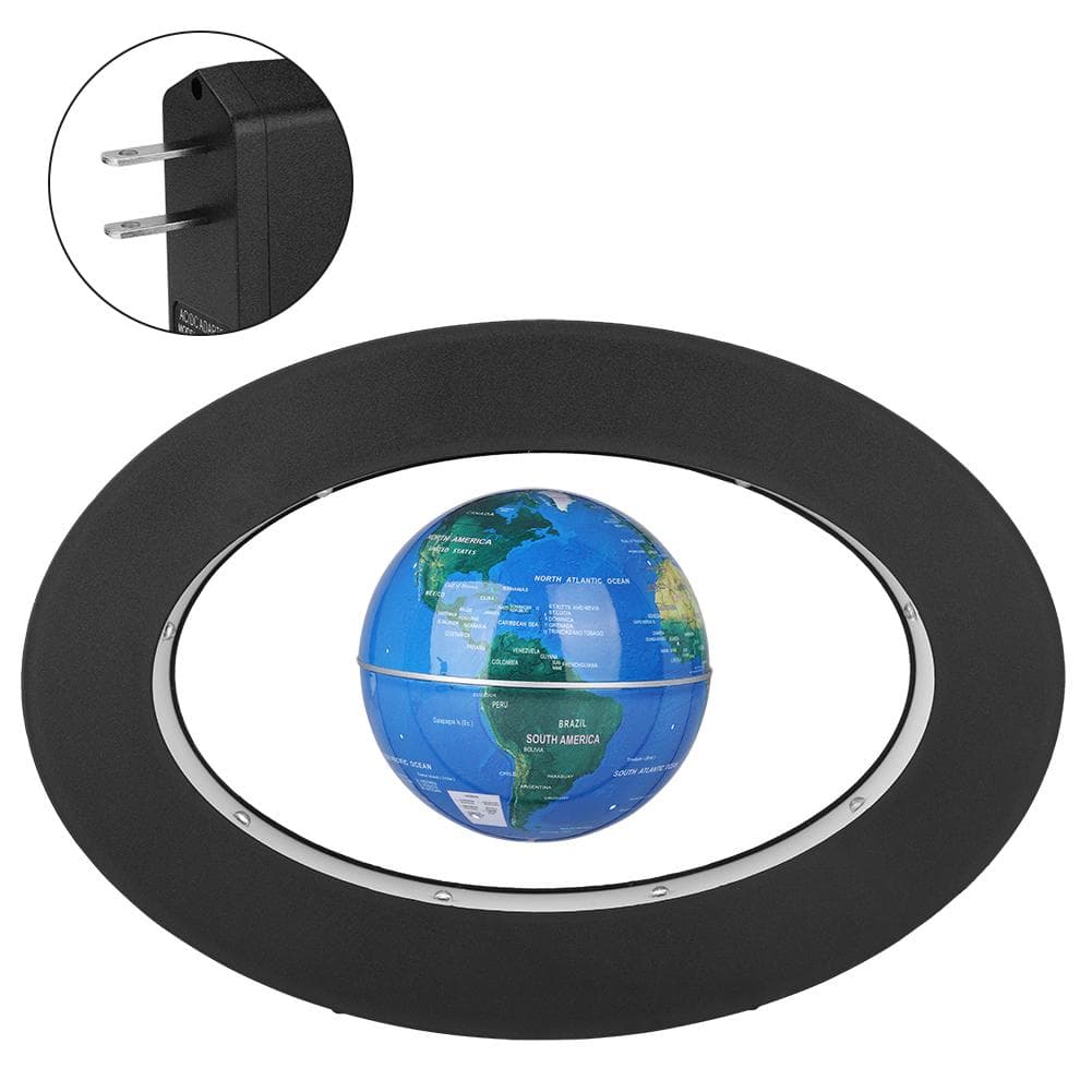 Electronic Magnetic Levitation Floating Globe with LED Light Home Office Display (Blue )