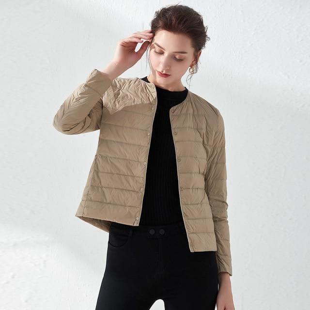 Ultra Light Duck Down Women Matt Fabric Lightweight Coat Warm Female Windbreaker Parka Women's Down Jackets Plus Coats XXL khaki