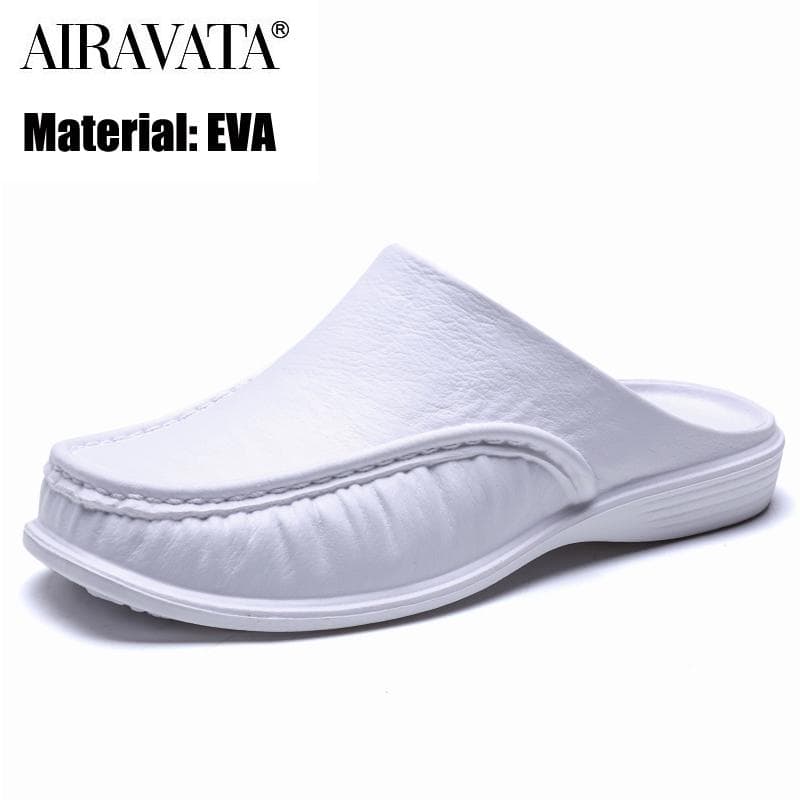 Men EVA Slippers Solid Color Fashion Sandals Leisure Shoes Size 40-47 42 white