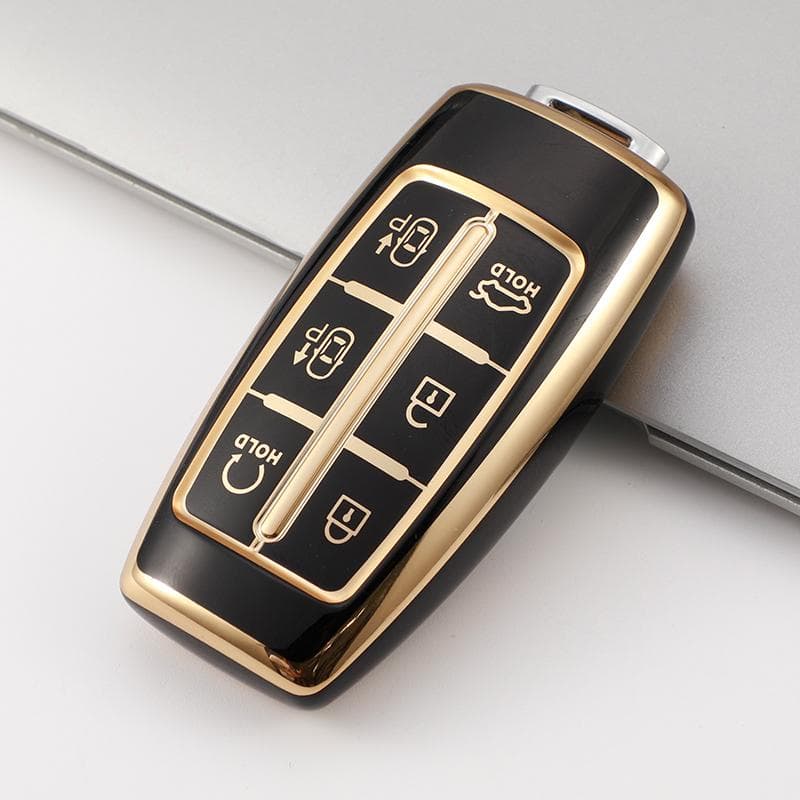 4 Button 6 Button 8 Button TPU Remote Car Key Cover Case for Hyundai Genesis G80 GV70 GV80 2019 2020 2021 2022 Key Holder Car Accessories Auto 6B Button Key Case black
