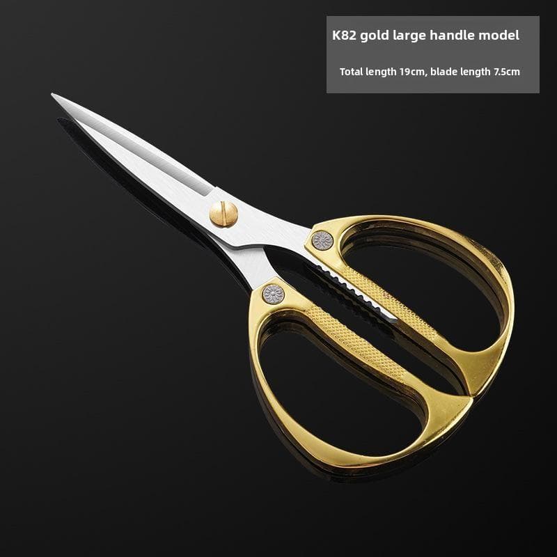 Multifunctional Kitchen Scissors, Heavy Duty Stainless Steel Poultry Shears, Bone Cutting Scissors for Kitchen, Meat, Fish, Chicken Large Handle golden