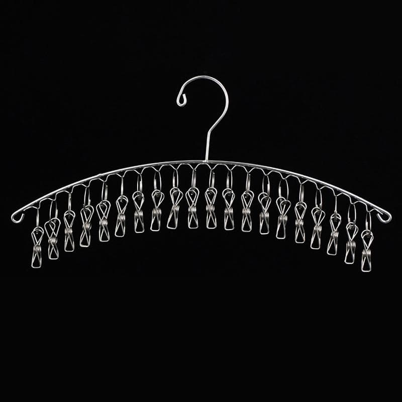 Clothes Drying Hanger Stainless Steel Thick Arc Shaped Windproof Sock Hanger for Socks Towels Bras