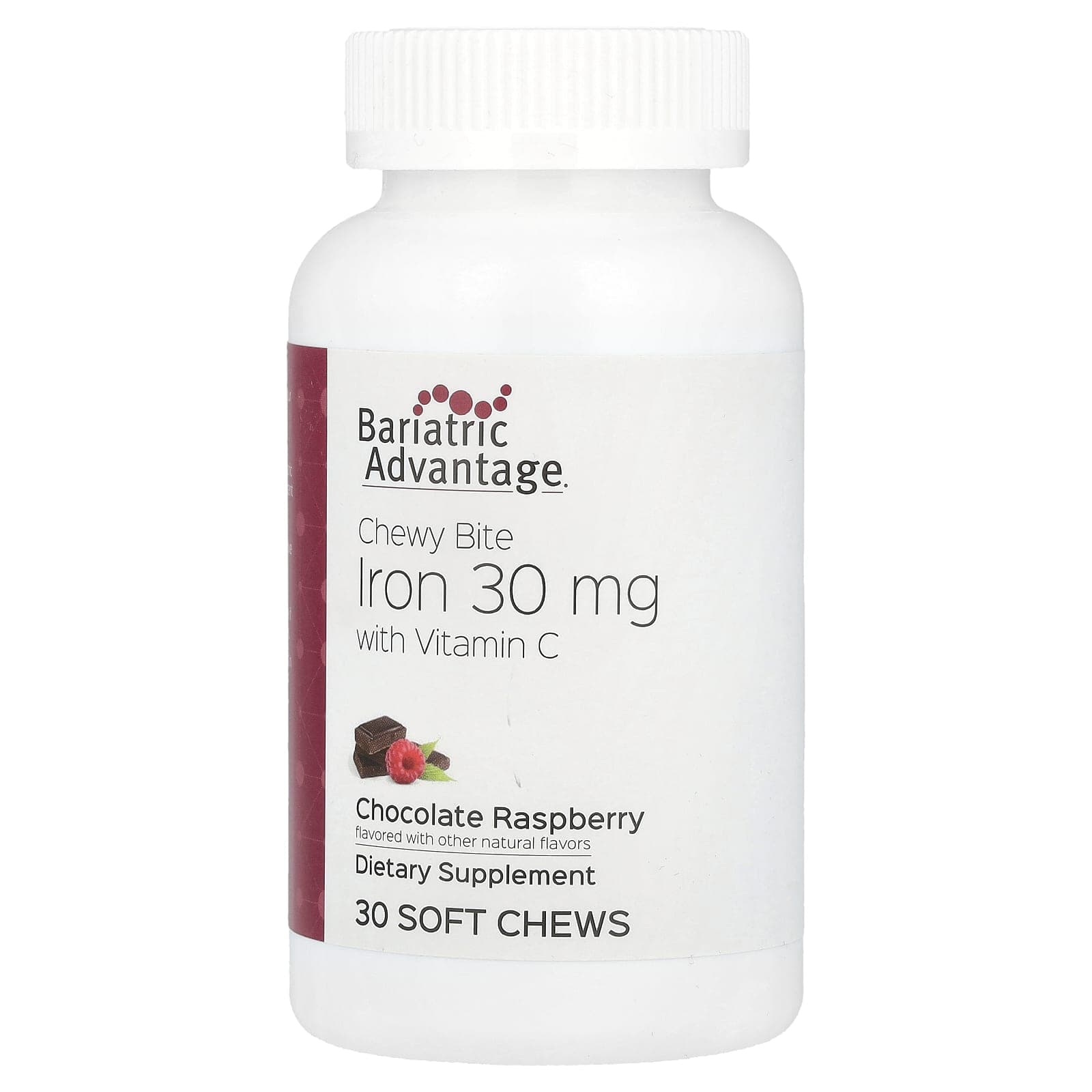 Bariatric Advantage, Chewy Bites with iron, vitamin C, chocolate raspberry, 30 soft chews