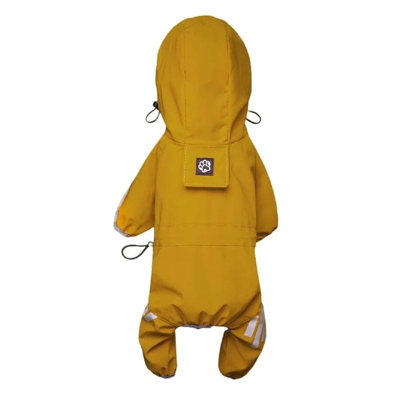 Pet Raincoats Dog Reflective Waterproof Puppy Rain Coats Hooded for Small Medium Dogs Jumpsuit Chihuahua French Bulldog Overalls M yellow