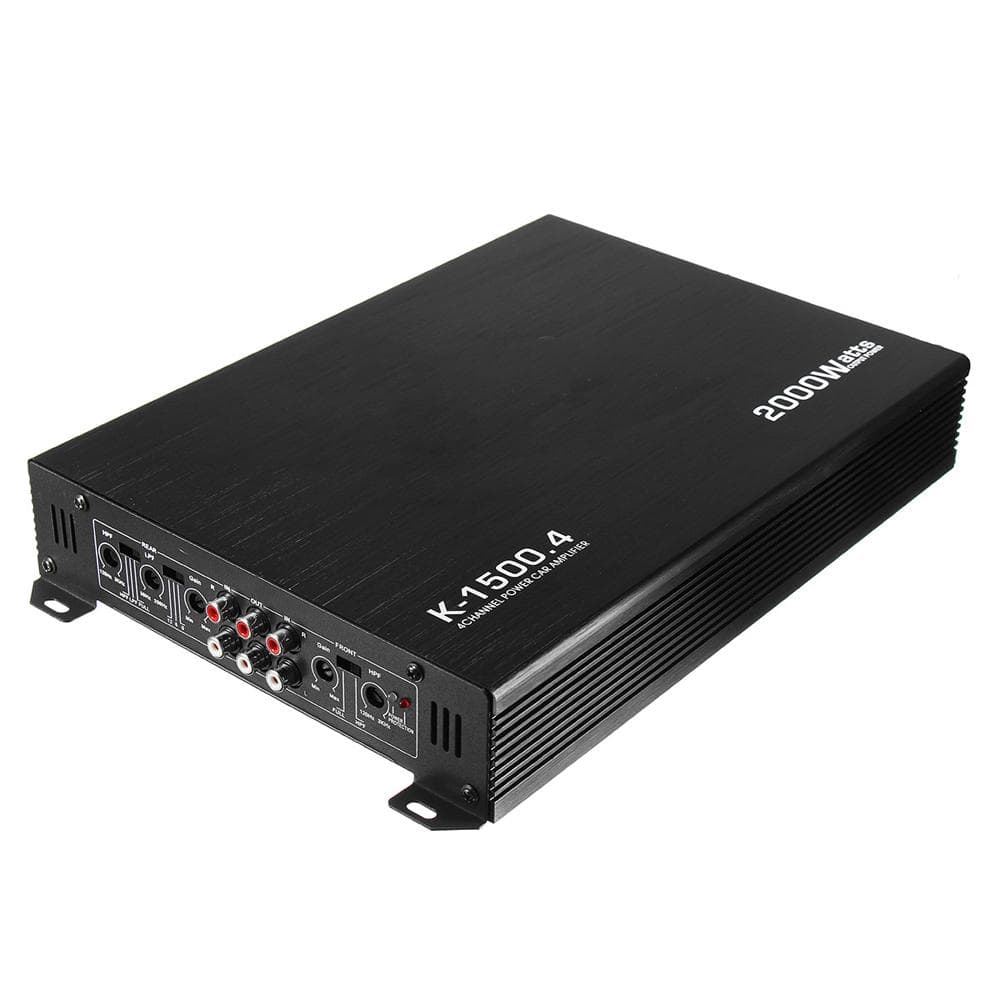 4-Channel Car o Amplifier 2000W High-Power Amp. 12 V Four-Way Stereo Power Amplifier Class AB black