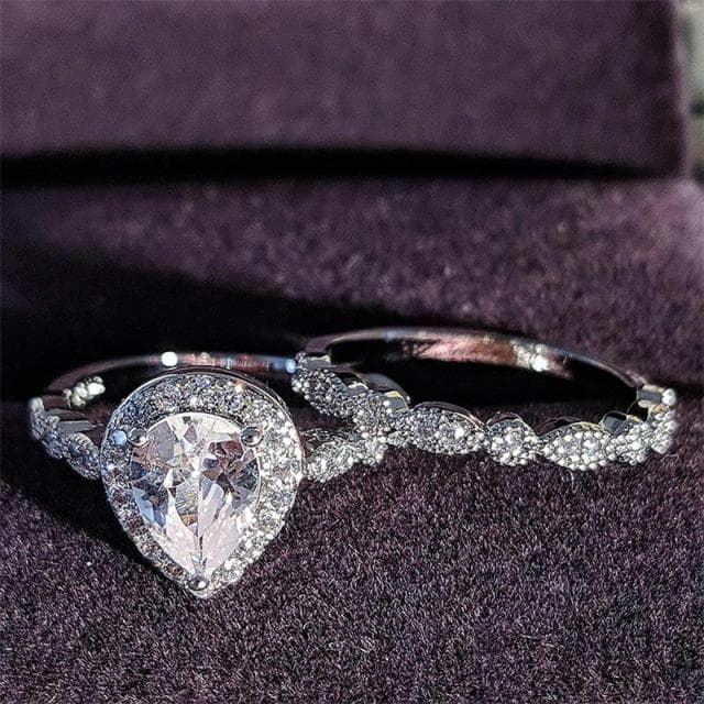 925 Sterling Silver Luxury Bold Big Wedding Rings Set for Bridal Women Engagement African Finger Christmas Gift Jewelry R4428 7