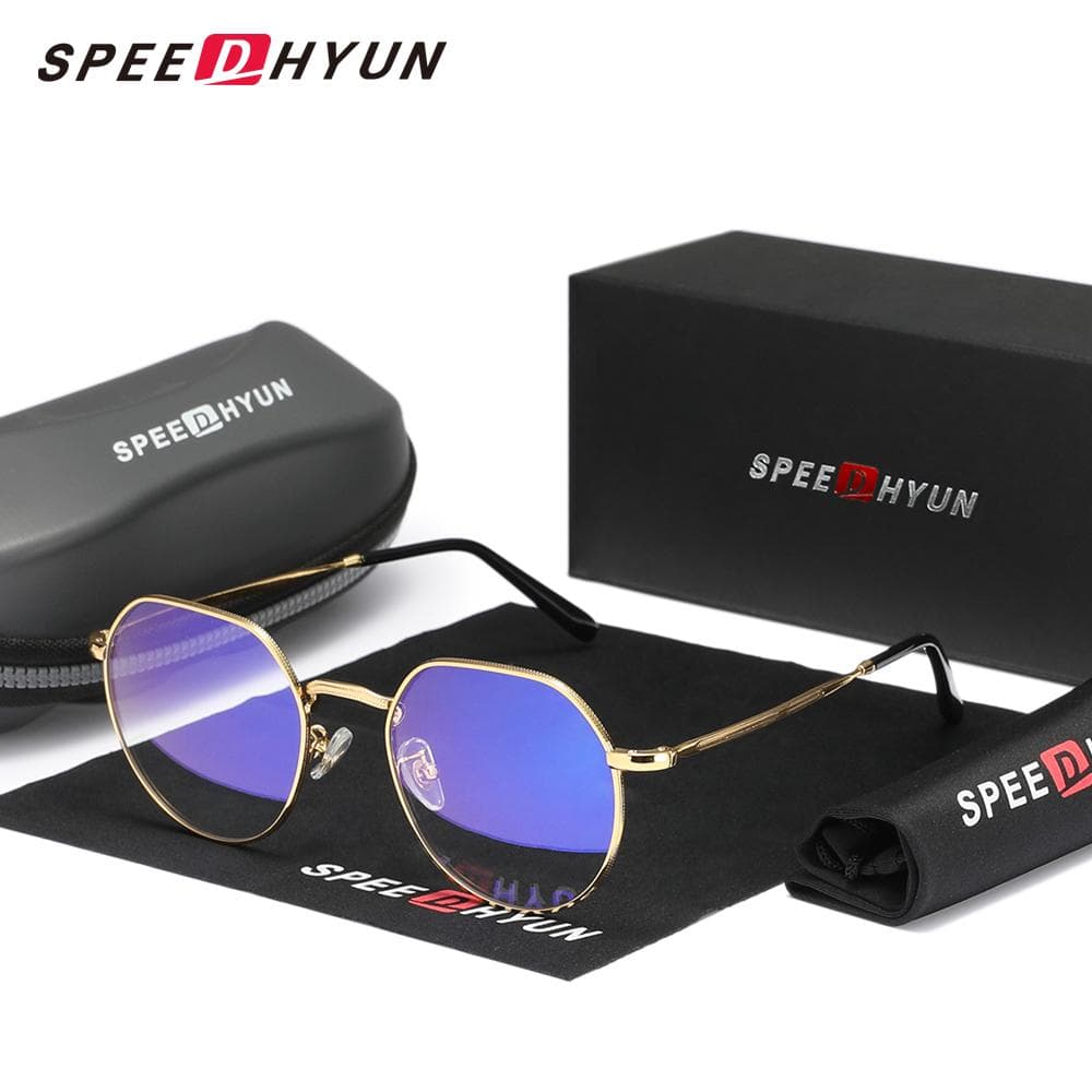 SPEEDHYUN Professional Gaming Glasses for Long Hours of Screen Time Protection gold