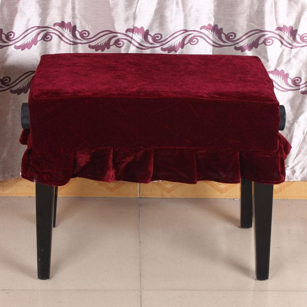 Piano Stool Chair Cover Pleuche Decorated with Macrame 55 * 35cm for Piano Single Chair Universal Beautiful red