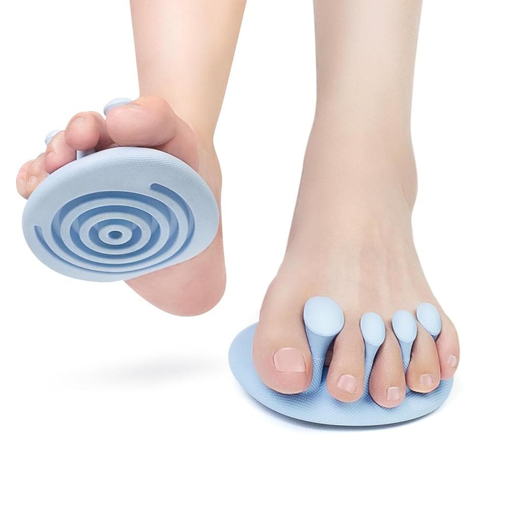 1 Pair Toe Separators Foot Massager for Plantar Fasciitis Relief(Blue) 10x11cm
