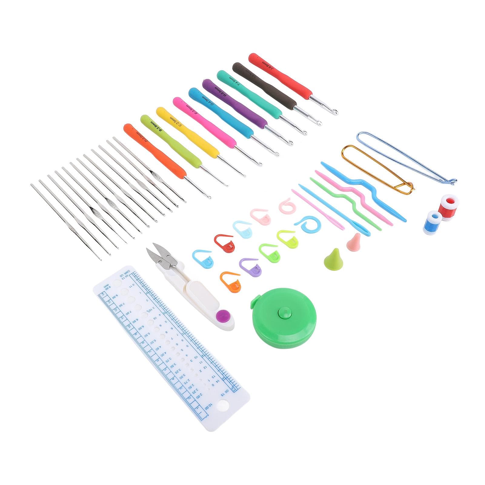 Complete Crochet Hooks Set TPR Soft Grip Crochet Hook Lace Hooks Set for Beginners Professionals
