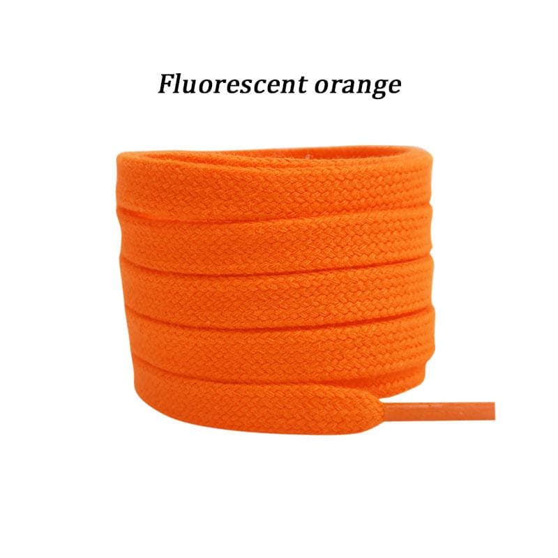 Classic Flat Cotton Shoelaces for Sneakers Shoelace High-top Canvas Casual Shoe Laces No Elasticity Shoestrings for AF1 Women 160cm fluorescent orange