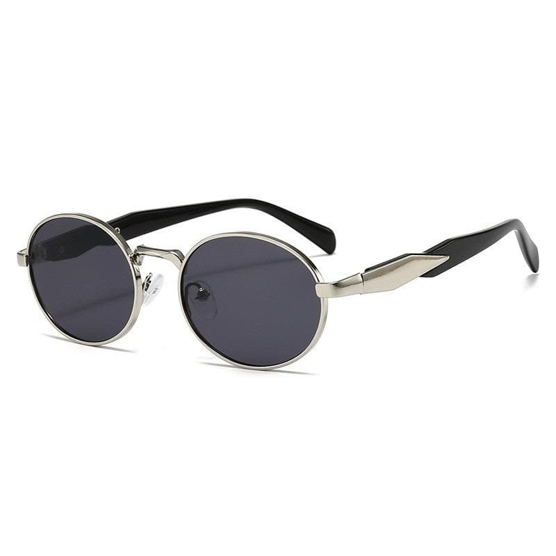 Retro Metal Round Frame Sunglasses Unisex Vintage Slimming Large Face Sun Glasses for Women Men Fashion Street Snap