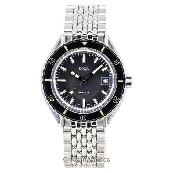 Doxa SUB 200 Sharkhunter Stainless Steel Black Dial Automatic Diver's 799.10.101.10 200M Men's Watch black