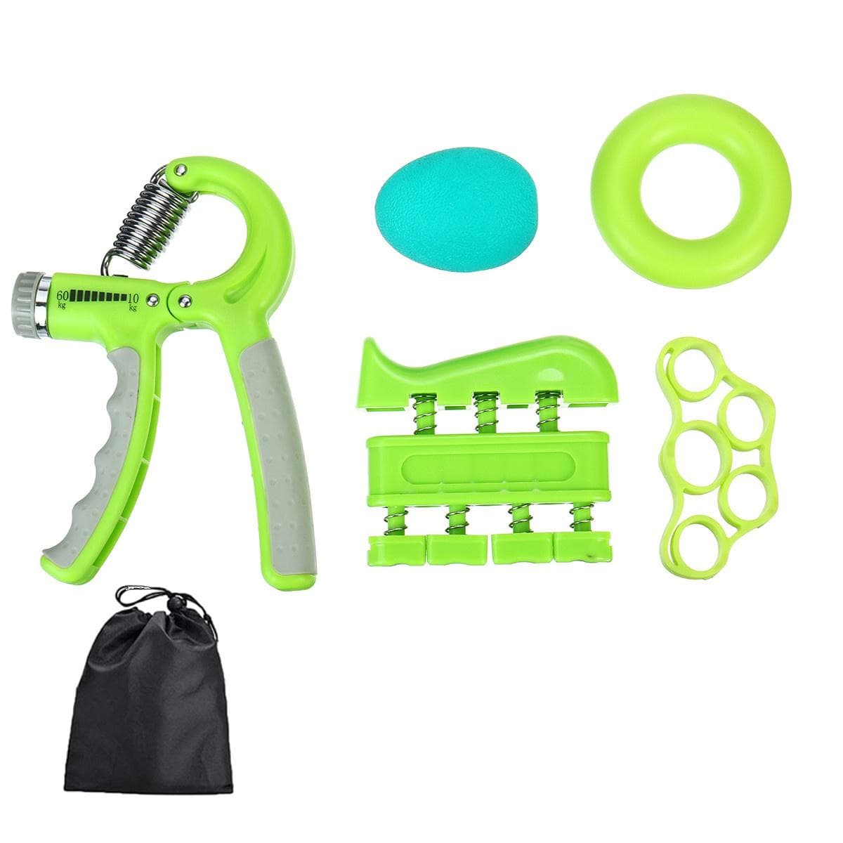 6 Pcs Set Hand Grip Trainer Countable Hand Gripper Training Tool Adjustable Fitness Wrist Strength Training Device Hand Squeezer Forearm Gripper green