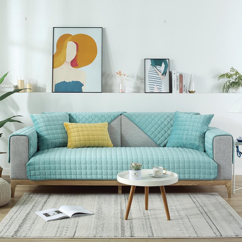 Thicken Plush Sofa Cover Non-Slip Couch Cover Cushion Slipcover For Living Room Multi-sizes Velvet Fleece Furniture Protector A 70x70cm 1pc