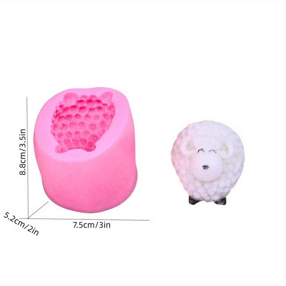 3D Sheep Candle Silicone Mold Animal Goat Candy Cake Baking Mold Handmade Candle Cake Decoration Tool
