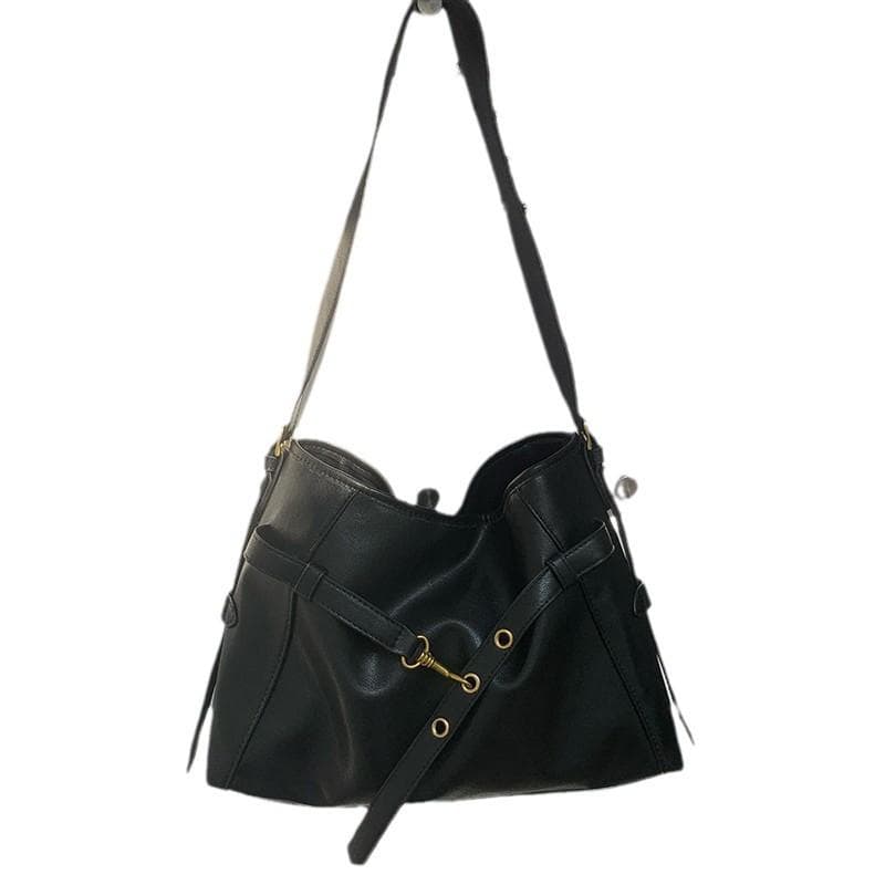 Retro Tote Bag, A Fashionable and Simple Single-shoulder Crossbody Bag with A Large Capacity for Casual Wear In Autumn and Winter black