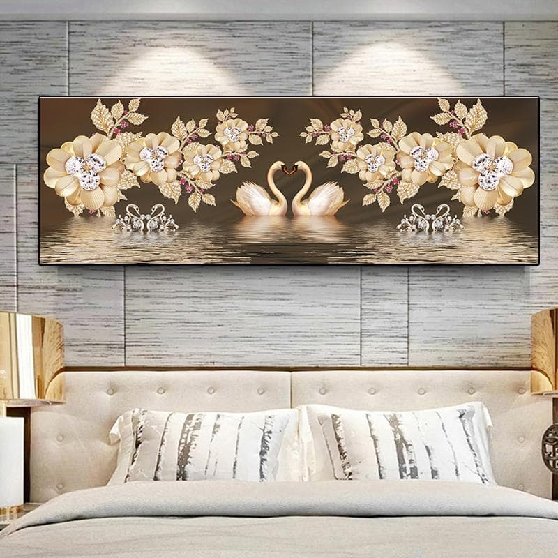 Modern Orchid Flowers Canvas Painting Abstract Landscape Posters and Prints Wall Pictures for Living Room Home Decor No Frame 30x90cm Unframed tuscan