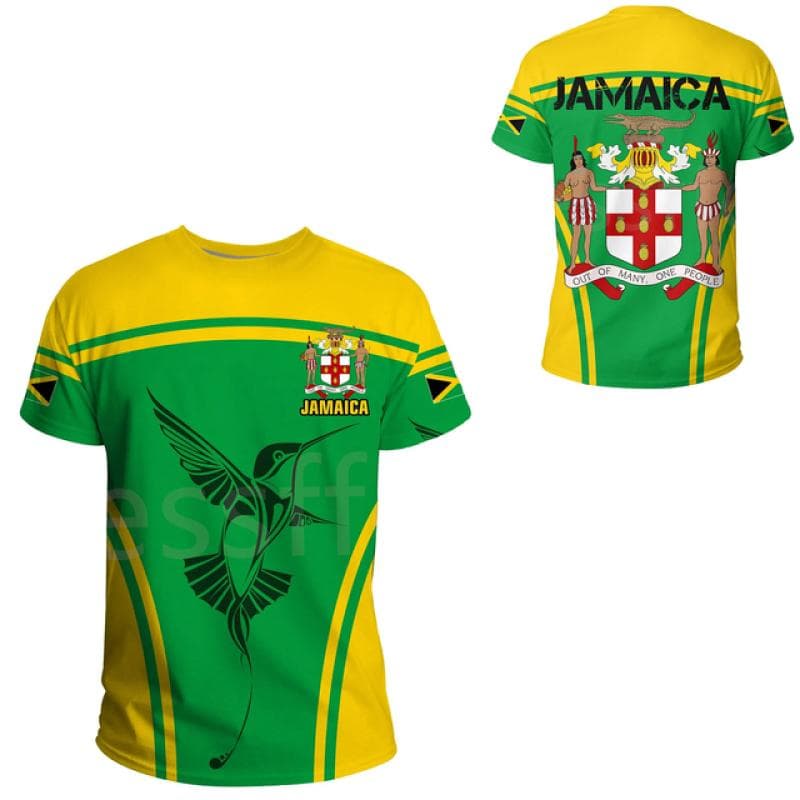Tessffel Jamaica Lion Emblem Summer Fashion 3D Print Tops Tee Tshirt Men Women Short Sleeve T shirt Streetwear Style-4 M