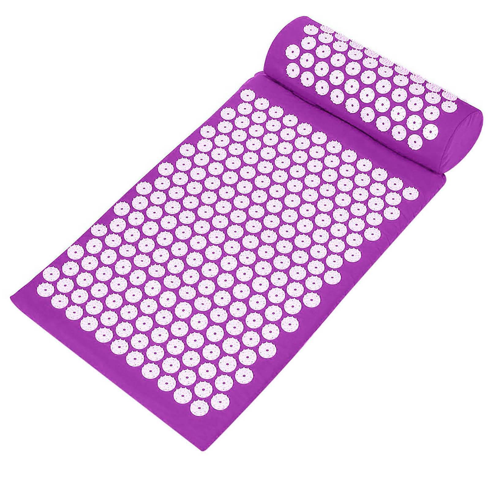 Massage Mat Spike Acupuncture Pad Relieve Stress Pain Acupressure Cushion Health Care Yoga Mat with purple