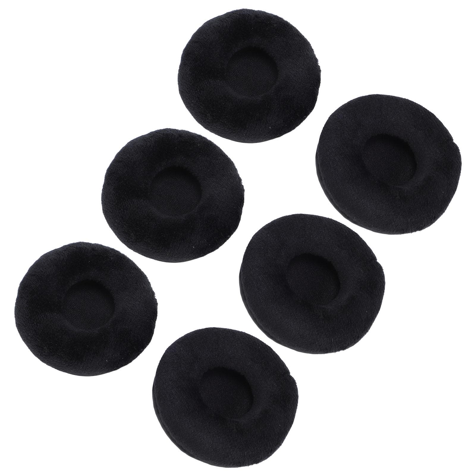 6pcs Velvet Ear Pads Cushions Replacement Comfort 60mm Universal Headphone Ear Cushions for black