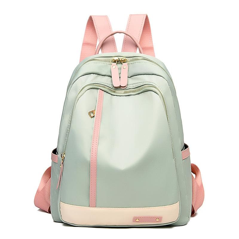 2023 New Oxford Cloth Backpack Women's Large Capacity Korean Edition Versatile Preppy Backpack Waterproof Travel Bag light green
