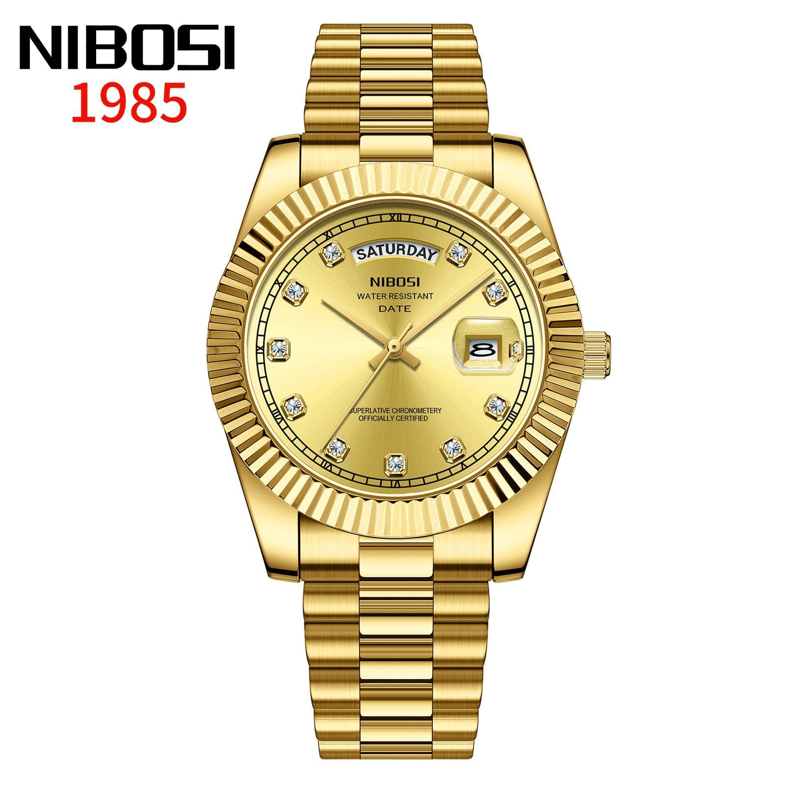 Mens Watches Analog Quartz Watch with Date Waterproof Stainless Steel Men's Wrist Watches Classic Watches gold