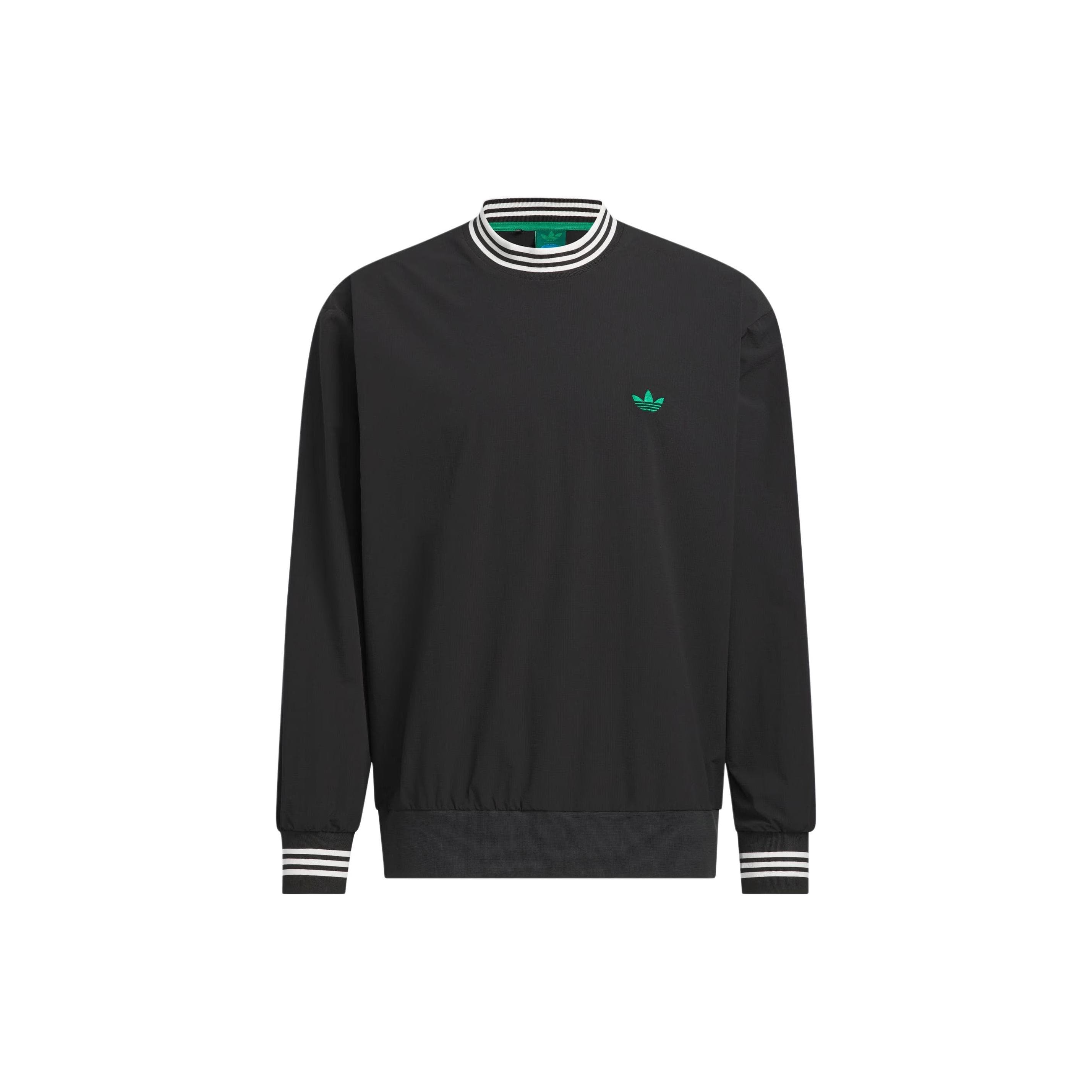 Adidas Originals Rolling Links Sweatshirt Color Block Striped Loose Fit Long Sleeve Pullover Men sweatshirt Black IW6656 L