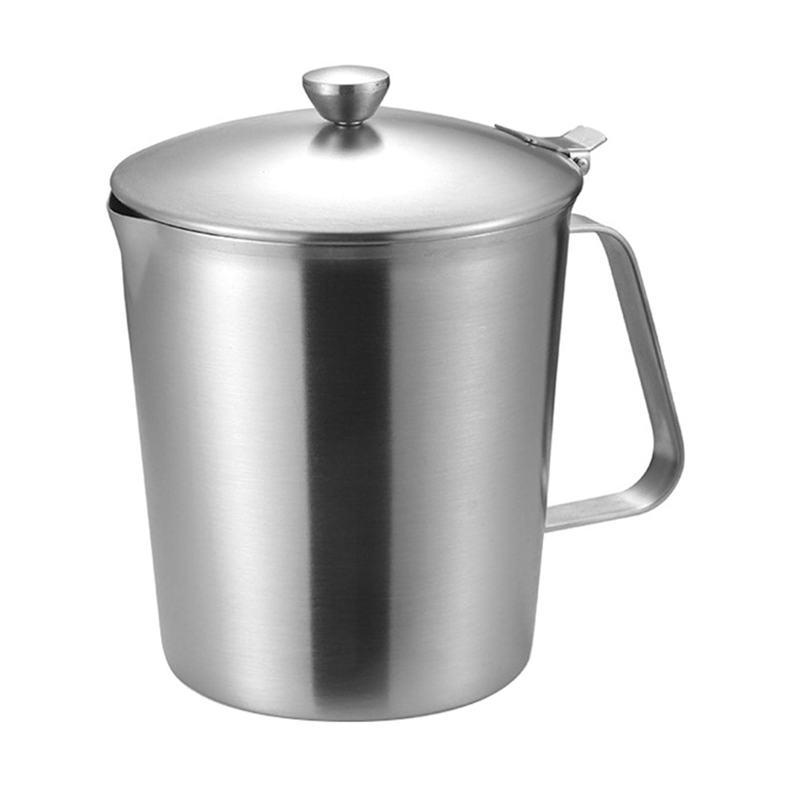 Stainless Steel Measuring Cup Multipurpose Clear Markings Milk Frothing Pitcher with Handle Lid for
