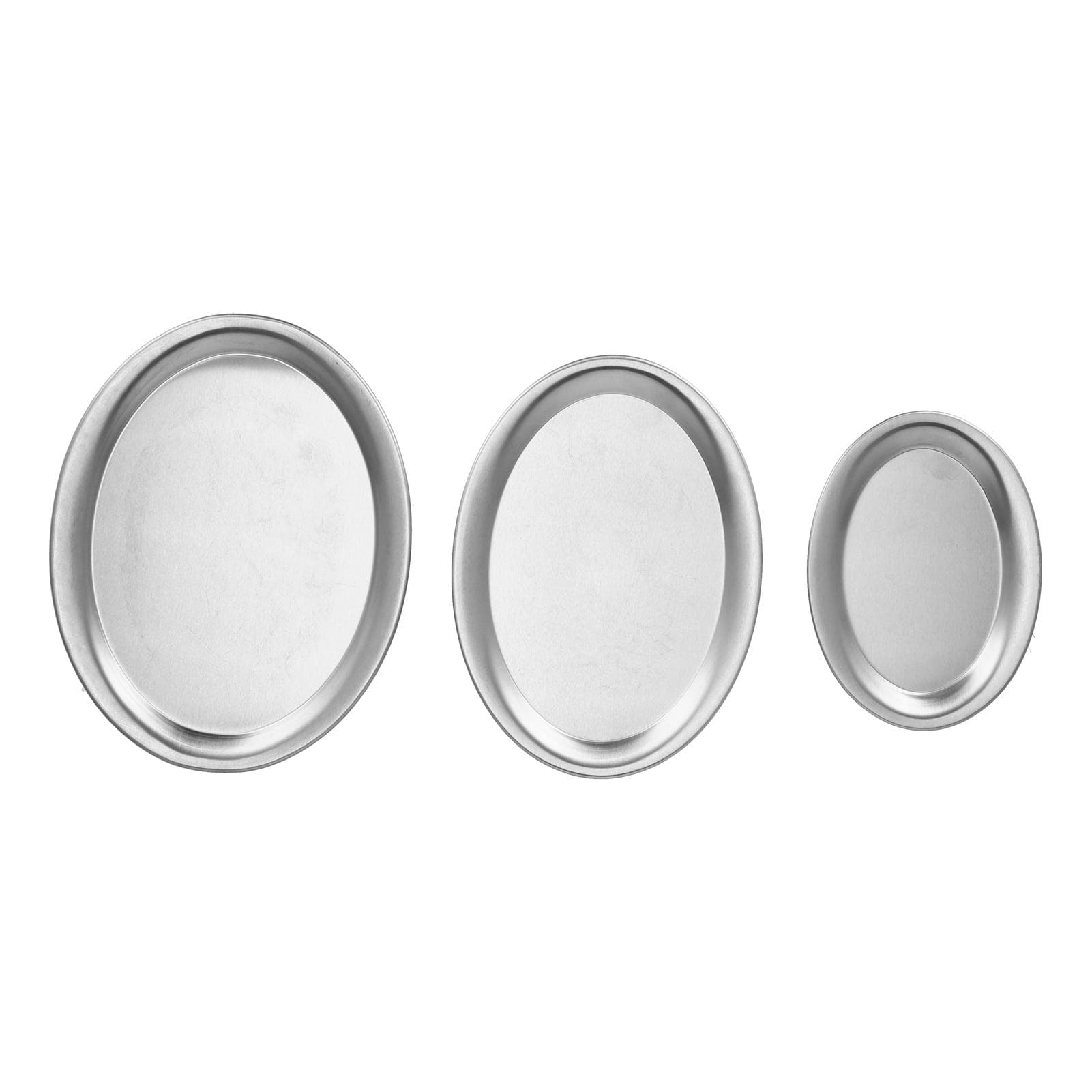 3pcs Stainless Steel Dessert Tray Mirror Polishing Process Snack Jewelry Display TraySilver silver