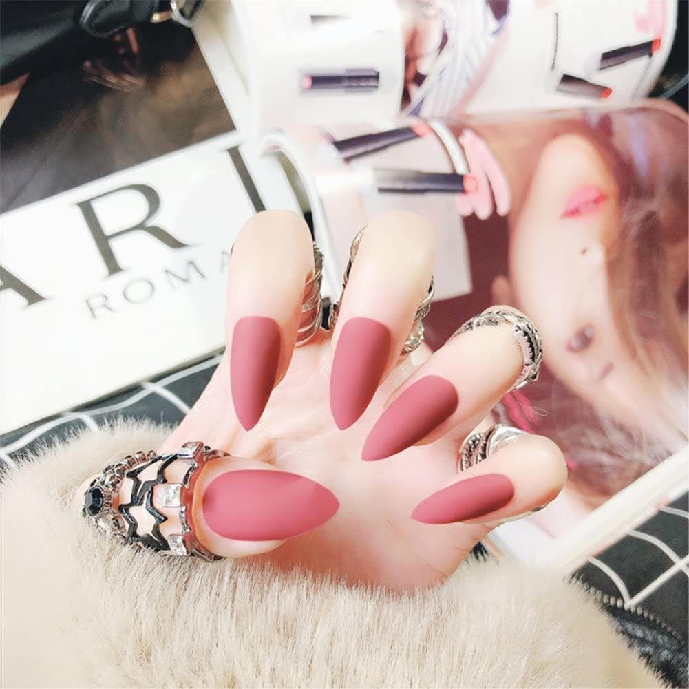 24 Pcs Box Fashion Matte False Nails Full Nail Cover Nail Art Decorations 8 Colors (F93)