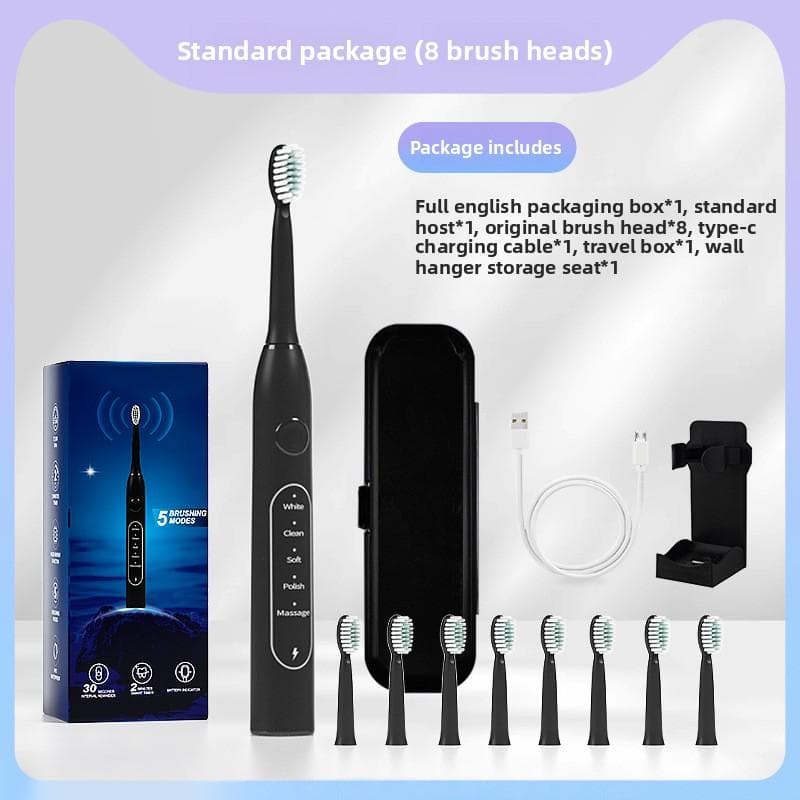 CH-926 Electric Toothbrush Adult IPX7 Waterproof Five-gear Mode 8 Replacement Brush Head Sonic Toothbrush with Storage Box