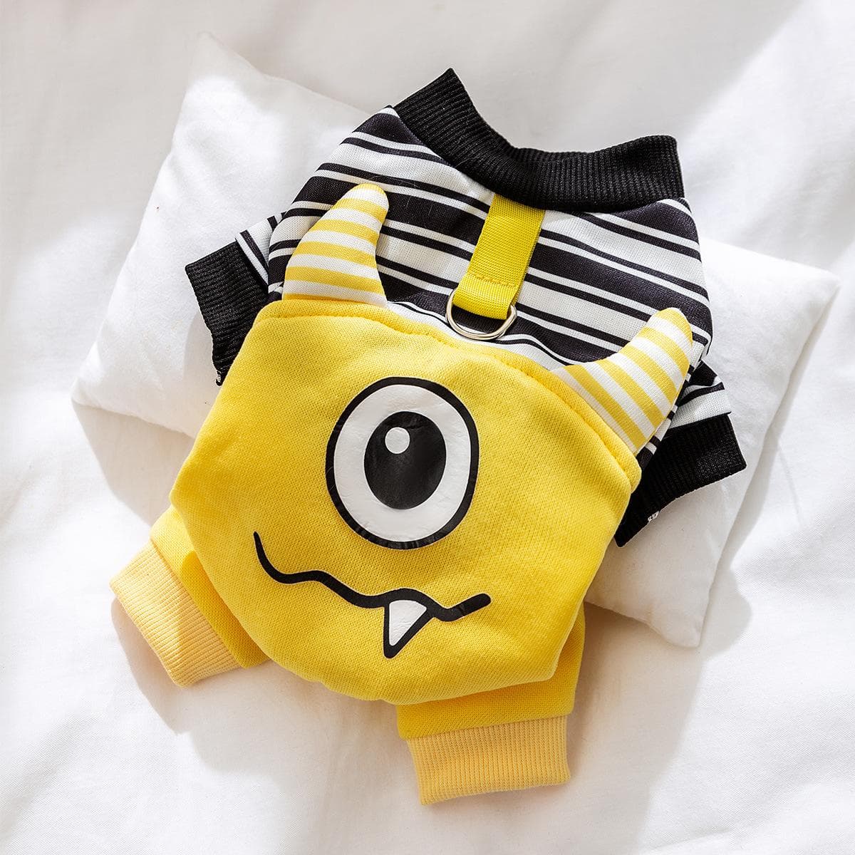 Autumn and Winter Dog Big-eyed Monster Striped Small and Medium-sized Dog Warm Four-legged Cat Teddy Bear Pet Clothes XXL