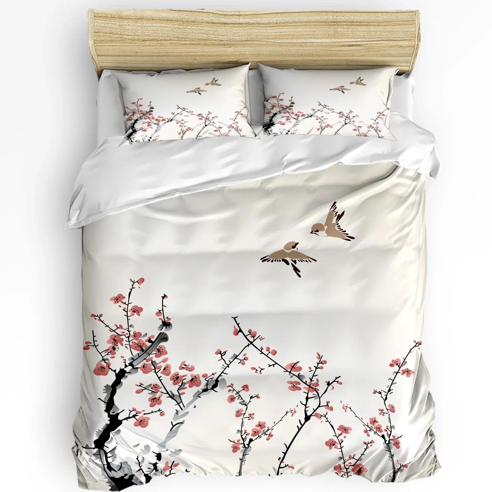Plant Flower Hummingbirds Bedding Set 3pcs Boys Girls Duvet Cover Pillowcase Kids Adult Quilt Cover Double Bed Set Home Textile EU single(135x200cm)
