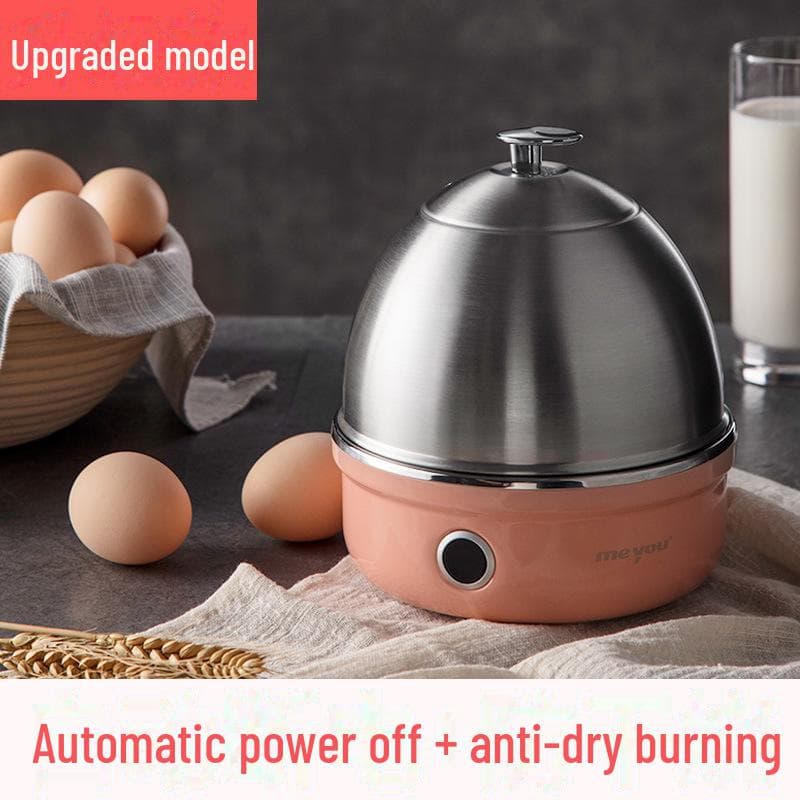 Mingyou 304 Stainless Steel Multifunctional Egg Cooker & Steamer with Auto Power-Off. Champagne Pink pink