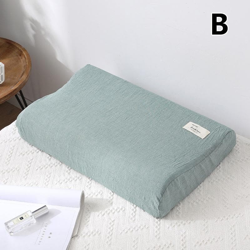 1PC Zippered Cotton Pillow Cover Latex Pillowcase Contour Memory Foam Rebound Pillow Case S