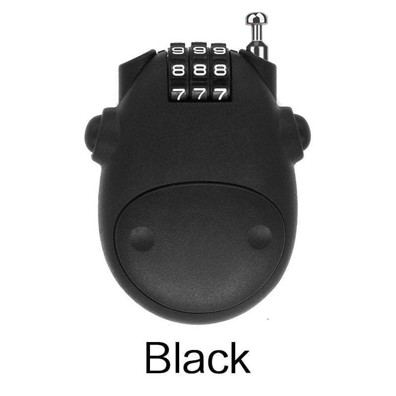 1PC New Anti-theft Lock Bike Motorcycle Helmet Cable Steel Retractable Combination Lock black