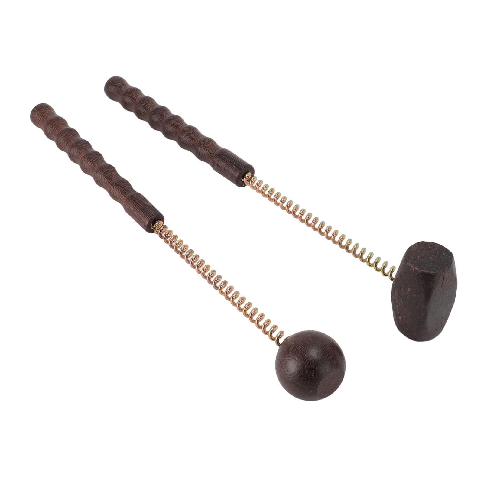 2pcs Percussion Ball Hammer Massager Chicken Wings Wood Reduce Fatigue Spring Manual Beat Ball