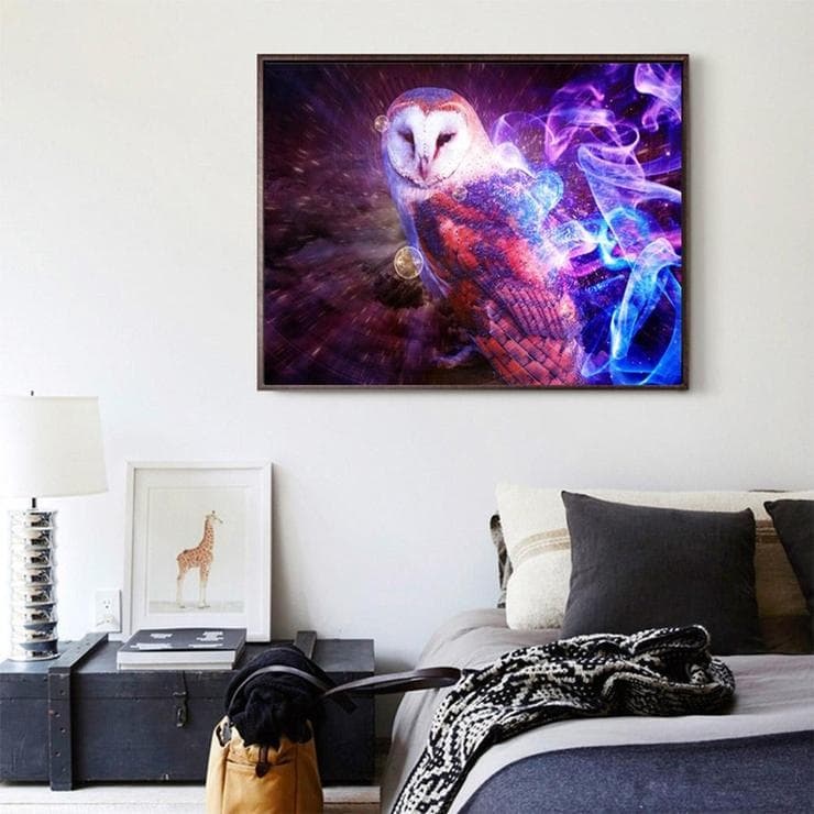 5D DIY Diamond Embroidery Universe Owl Diamond Painting Cross Stitch Rhinestone 20X30CM