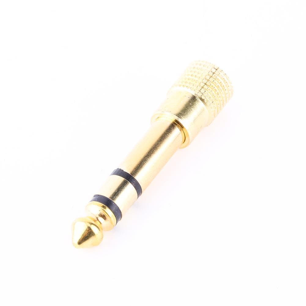 3.5mm Female To 6.5mm Male Stereo Headphone o Plug Jack Adapter Gold