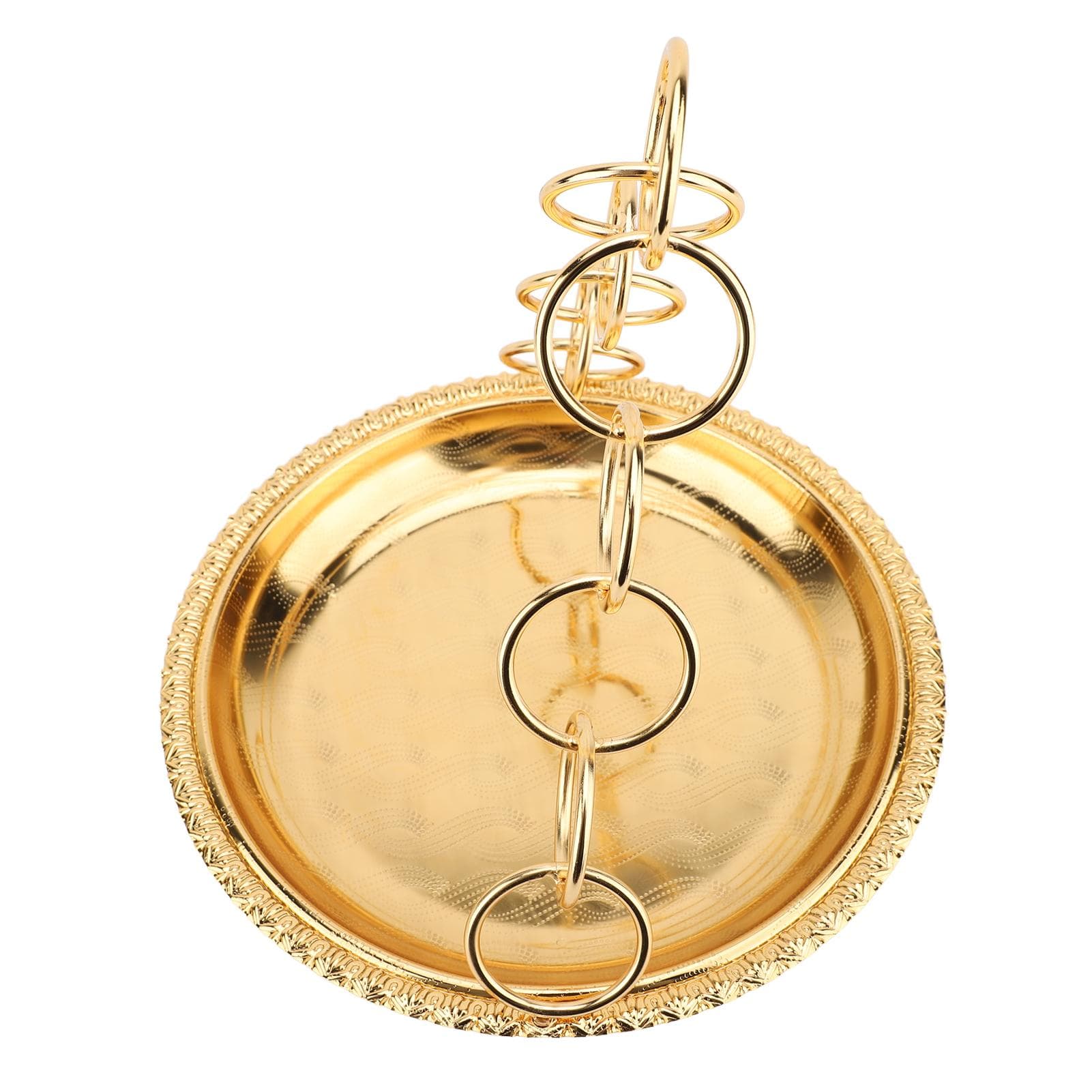 European Style Serving Tray Round 25cm Diameter Exquisite Vintage Metal Serving Tray with Handle