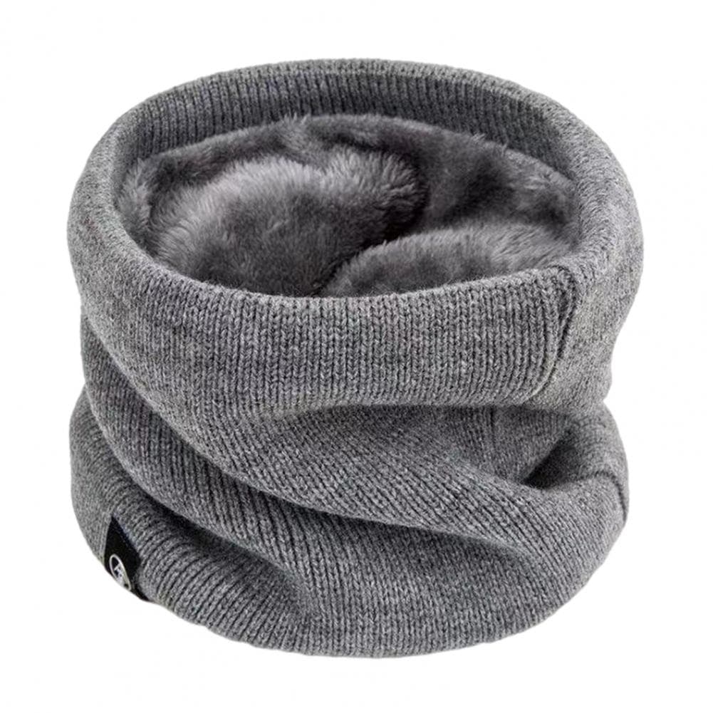 Men Women Neck Gaiter Winter Thickened Plush Lining Elastic Cold Weather Neck Scarf Outdoor Indoor Versatile Accessory grey