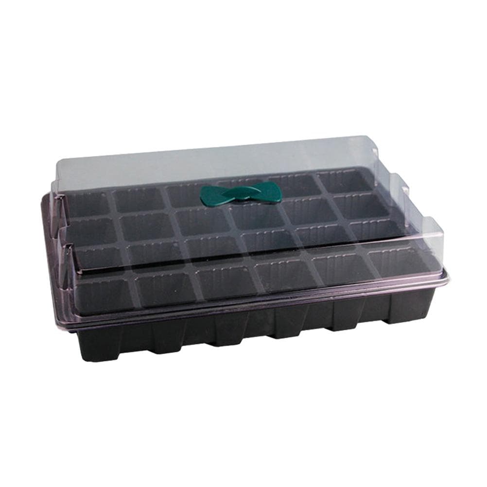 Greenhouse Seedling Tray 24 Cells Seedling Box with Lid Plant Growing Trays for Starter Germination
