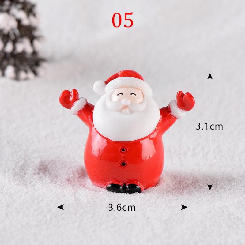 1PC Gifts Santa Claus Miniatures Christmas Tree Resin Figurines Snowman Fairy Garden Decor