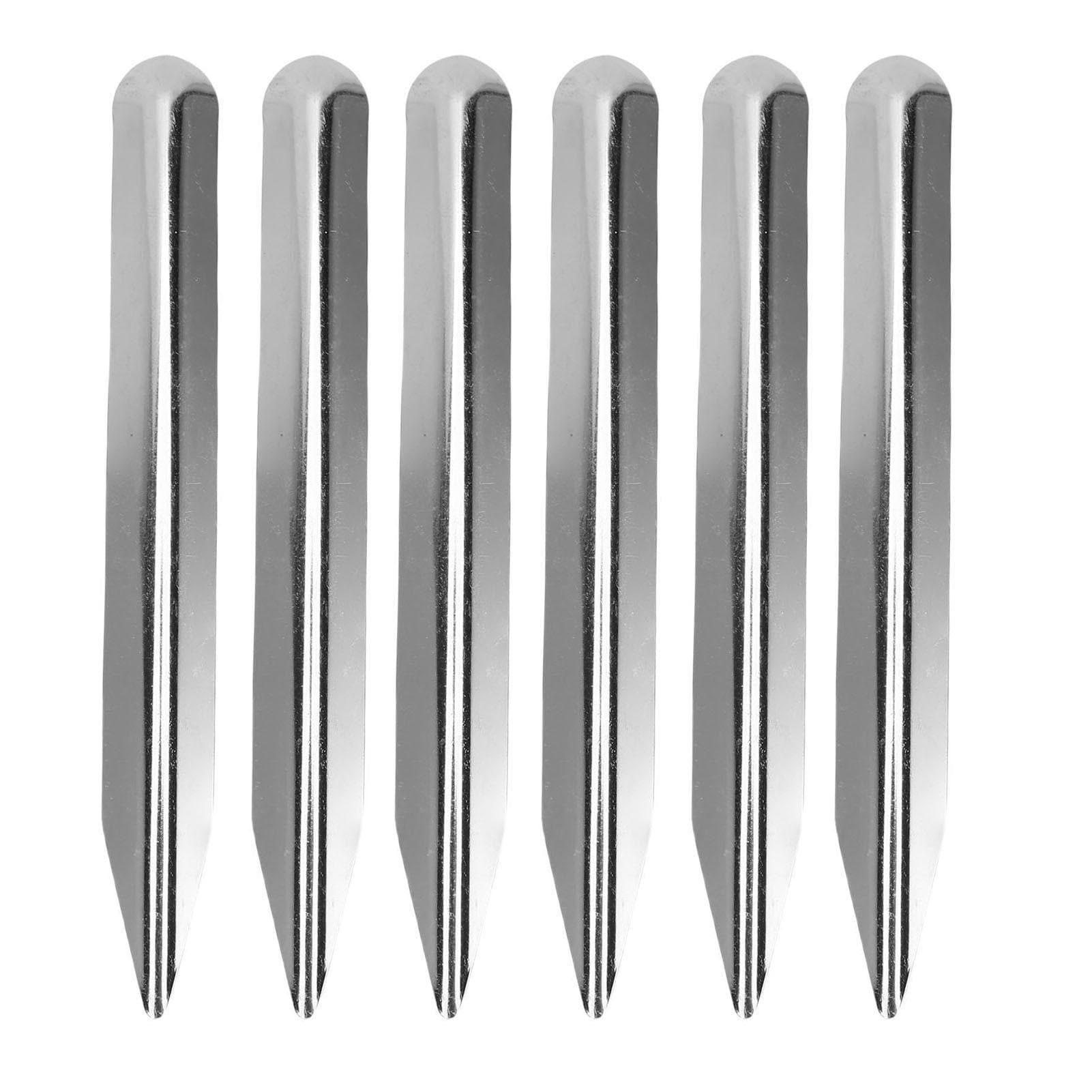 6Pcs Laboratory Spatula Set Kit Stainless Steel with Rounded Pointed Ends Curved Metal Bead Scoop