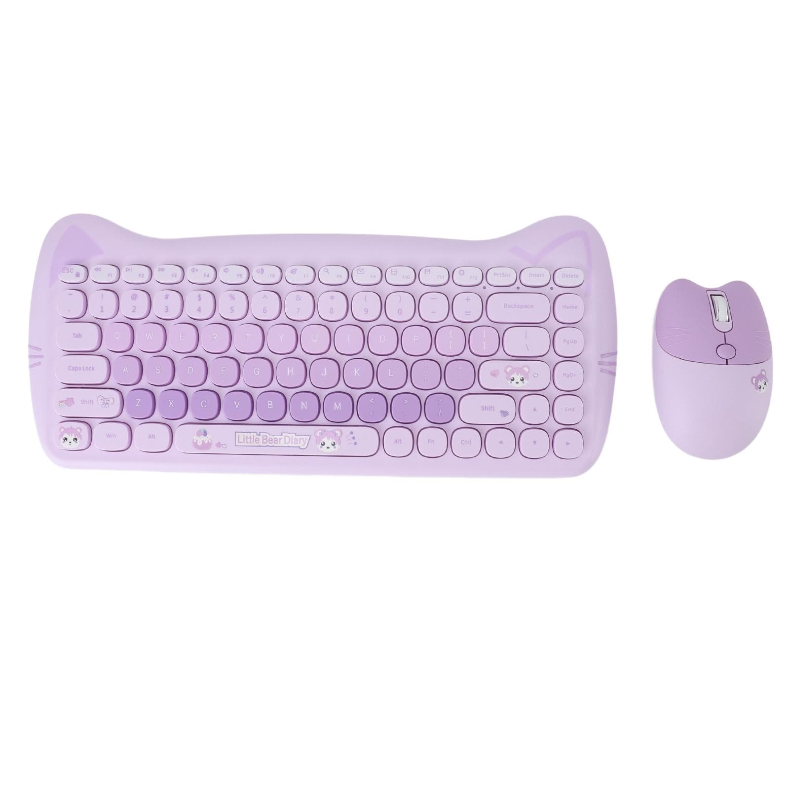 2.4G Wireless 84 Key Keyboard and 4 Keys Mouse Set Vibrant Colors Matte Lightweight Keycap Keyboard purple