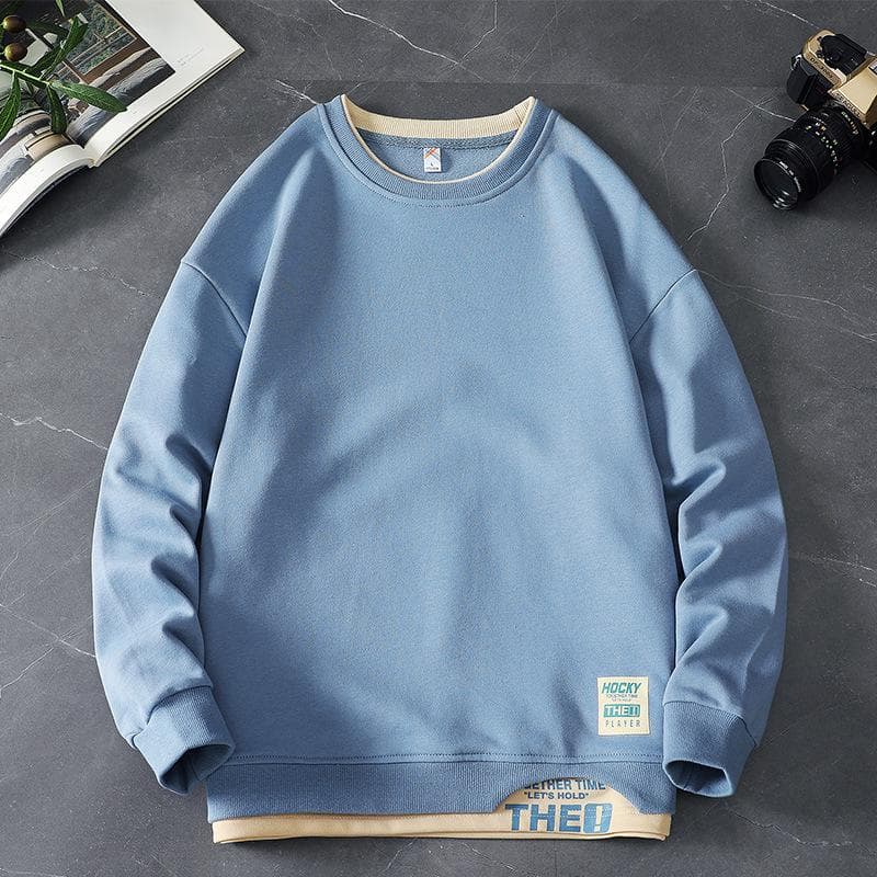 8XL Large sizes Fashion Sweater Men's Autumn and Winter Sweater Men's Plus Size Tops Couples Wear Sports Loose Pullovers 7XL blue