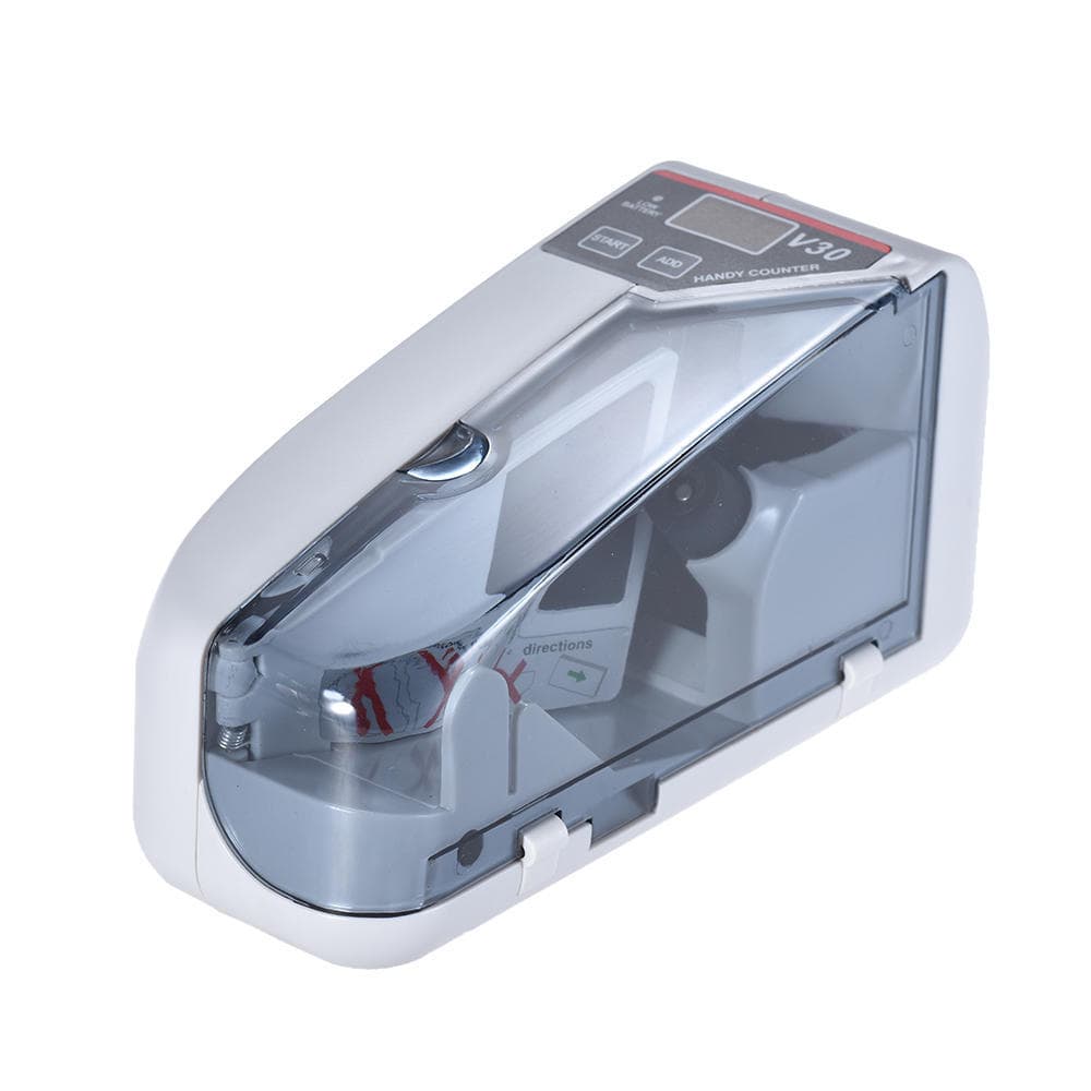 Mini Handy Bill Cash Banknote Counter Money Currency Counting Machine AC or Battery Powered UK Plug