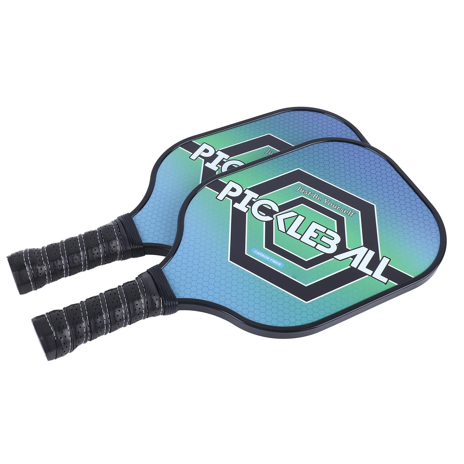 2Pcs Pickle Ball Paddles Durable Carbon PE Comfortable Grip Light Weight Pickle Ball Set with 4